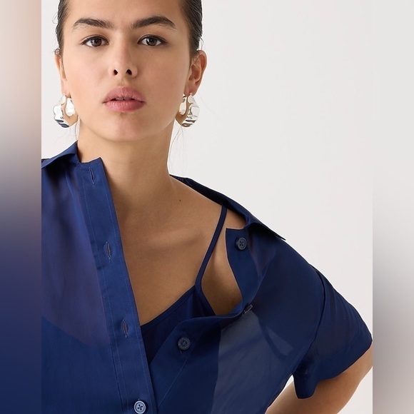 J. Crew Tops - J Crew Gamine shirt in sheer organza blend BU096